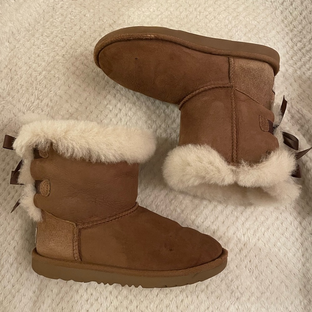Ugg Tan Bailey Bow Boots - Girls Size 2